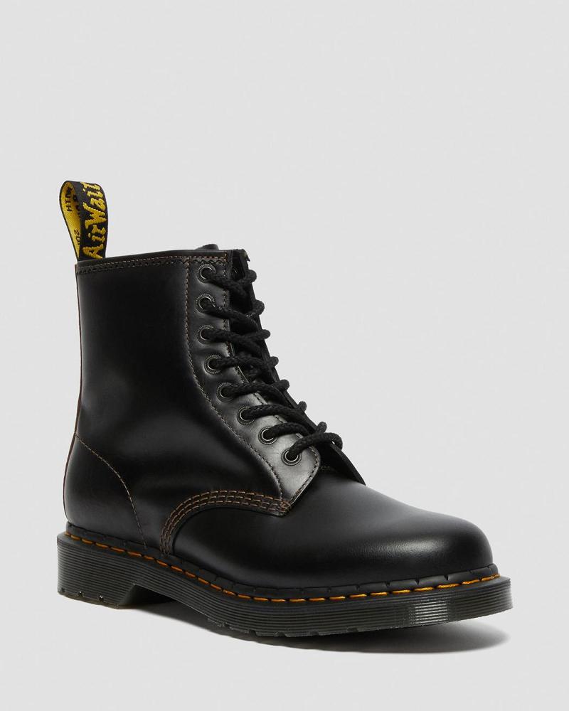 Black / Brown Men\'s Dr Martens 1460 Men\'s Abruzzo Leather Lace Up Boots | CA 517HAP